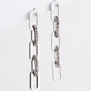 Torrid - Pave Link Drop Earring in High Shine Silver​​​​​​​​​